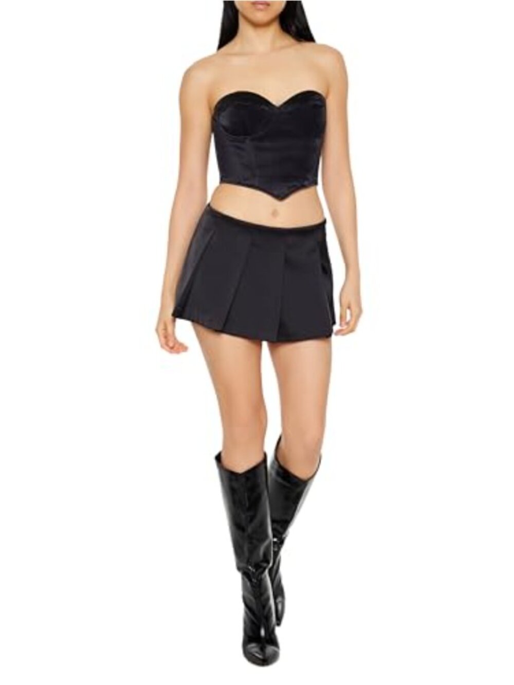Flare Mini Skirt with Knife Pleats